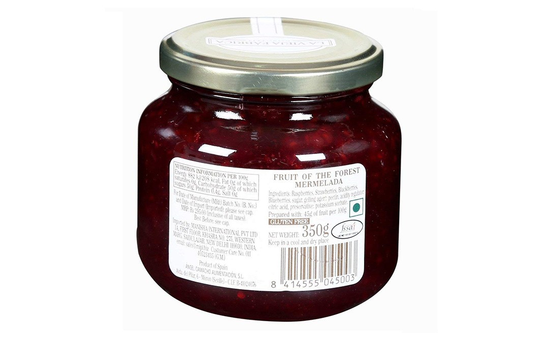 La Vieja Fabrica Fruit Of The Forest Mermelada (Jam)   Glass Jar  350 grams